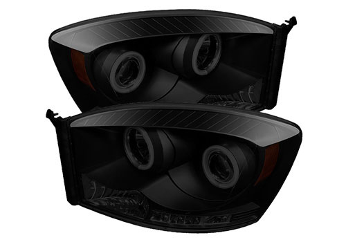 Spyder CCFL Projector Black-Smoked Headlights 06-08 Dodge Ram